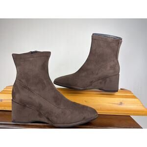 New Aerosoles Women's Anouk Mid Calf Boot Brown Faux Suede Size 7.5